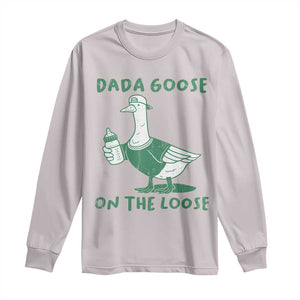 Silly Goose Dad Long Sleeve Shirt New Dad Pregnancy Announcement Fathers Day TS10 Ice Gray Print Your Wear