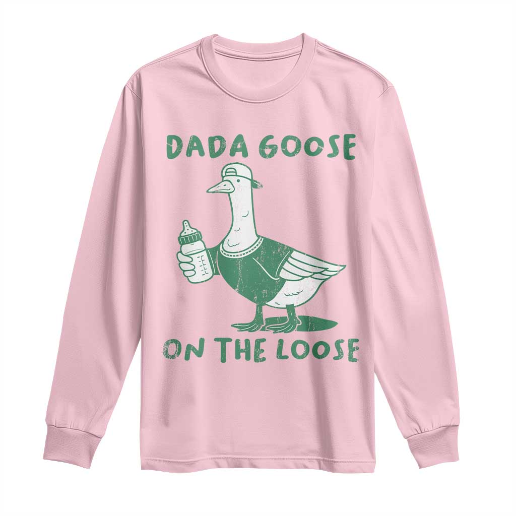 Silly Goose Dad Long Sleeve Shirt New Dad Pregnancy Announcement Fathers Day TS10 Light Pink Print Your Wear