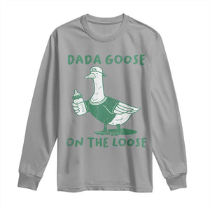 Silly Goose Dad Long Sleeve Shirt New Dad Pregnancy Announcement Fathers Day TS10 Sport Gray Print Your Wear