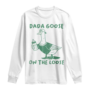 Silly Goose Dad Long Sleeve Shirt New Dad Pregnancy Announcement Fathers Day TS10 White Print Your Wear