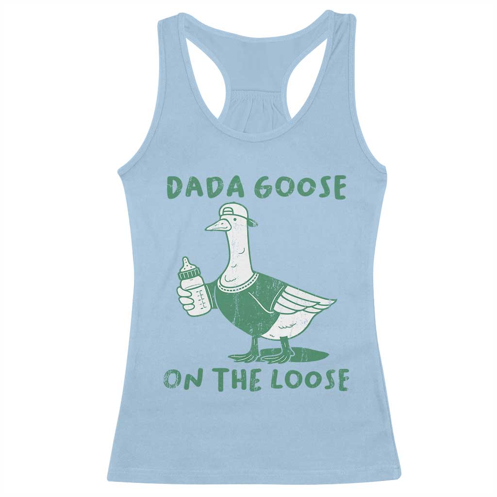 Silly Goose Dad Racerback Tank Top New Dad Pregnancy Announcement Fathers Day TS10 Light Blue Print Your Wear