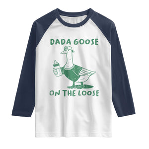 Silly Goose Dad Raglan Shirt New Dad Pregnancy Announcement Fathers Day TS10 White Navy Print Your Wear