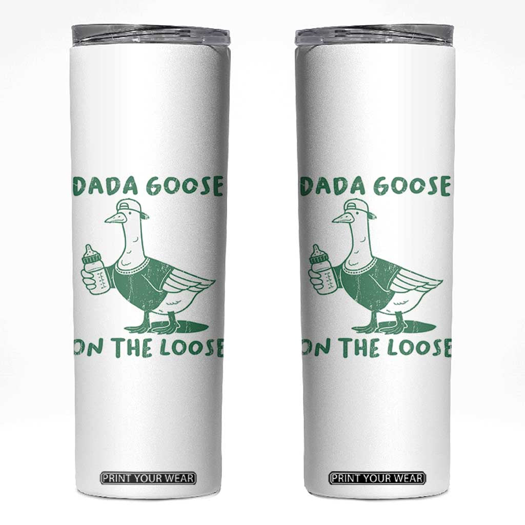 Silly Goose Dad Skinny Tumbler New Dad Pregnancy Announcement Fathers Day TS10 White Print Your Wear
