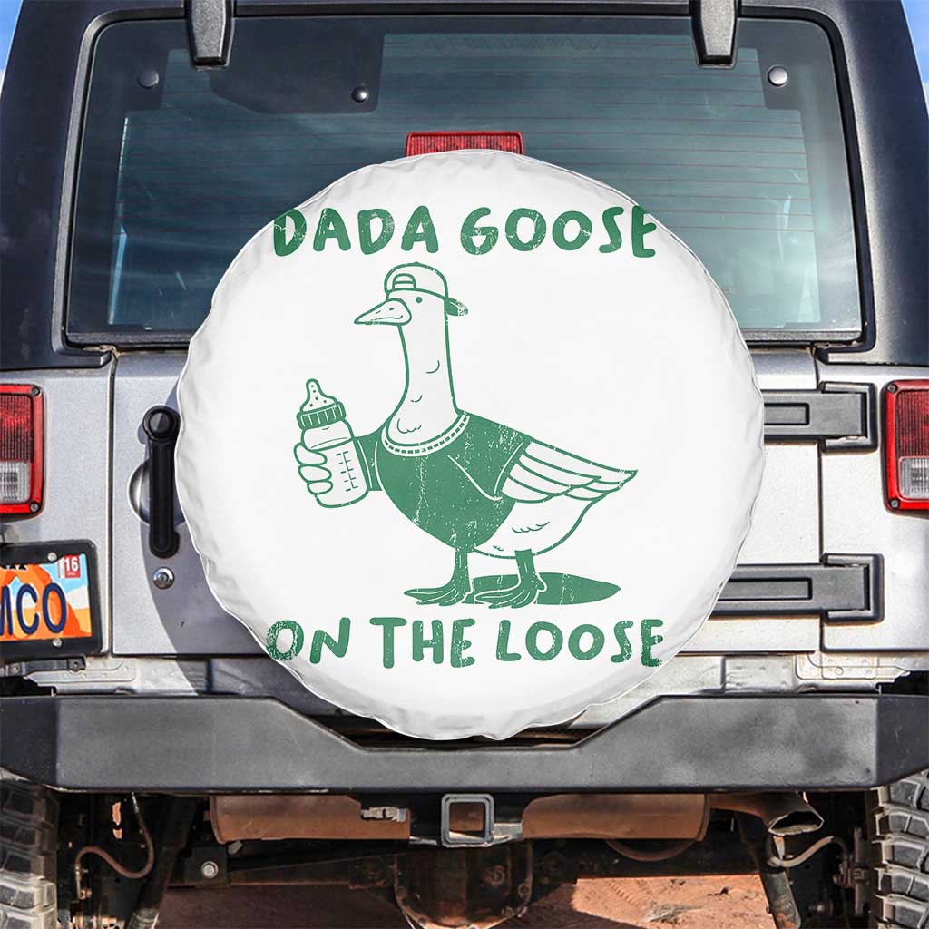 Silly Goose Dad Spare Tire Cover New Dad Pregnancy Announcement Fathers Day TS10 No hole White Print Your Wear