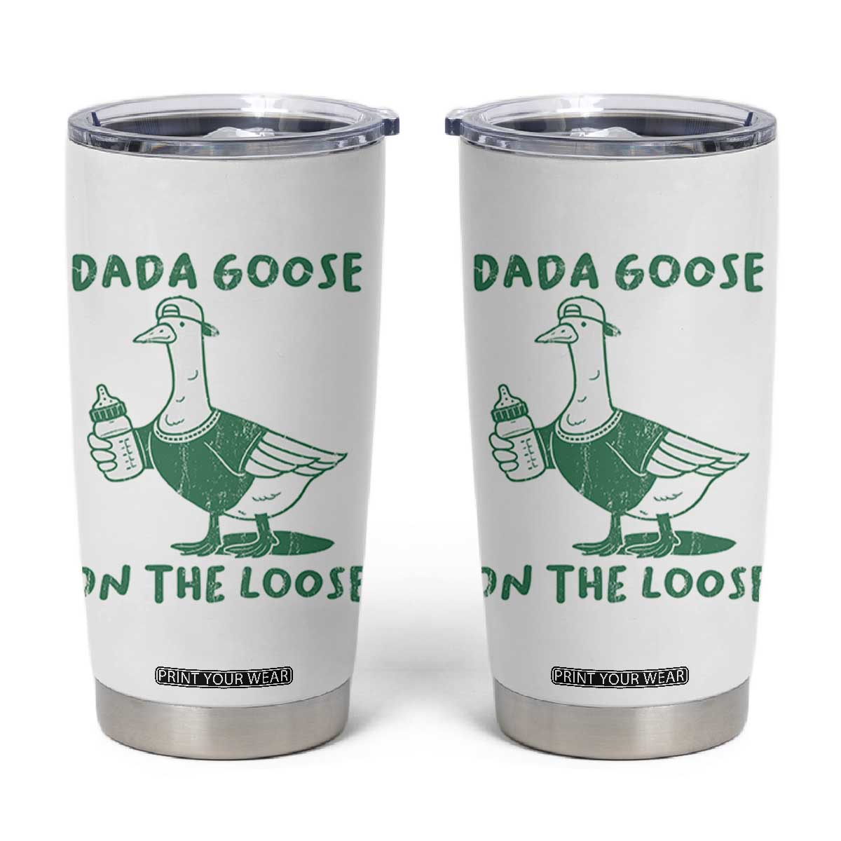 Silly Goose Dad Tumbler Cup New Dad Pregnancy Announcement Fathers Day TS10 White Print Your Wear