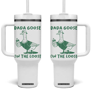 Silly Goose Dad Tumbler With Handle New Dad Pregnancy Announcement Fathers Day TS10 One Size: 40 oz White Print Your Wear