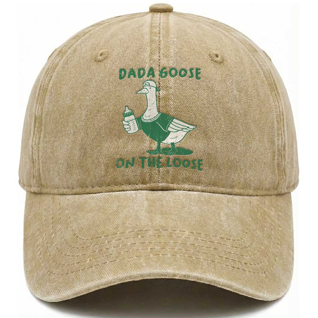 Silly Goose Dad Washed Cotton Baseball Cap New Dad Pregnancy Announcement Fathers Day TS10 Print Your Wear