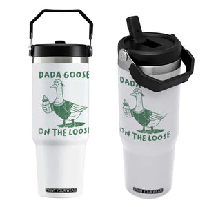Silly Goose Dad Flip Straw Tumbler New Dad Pregnancy Announcement Fathers Day TS10 One Size: 30 oz White Print Your Wear