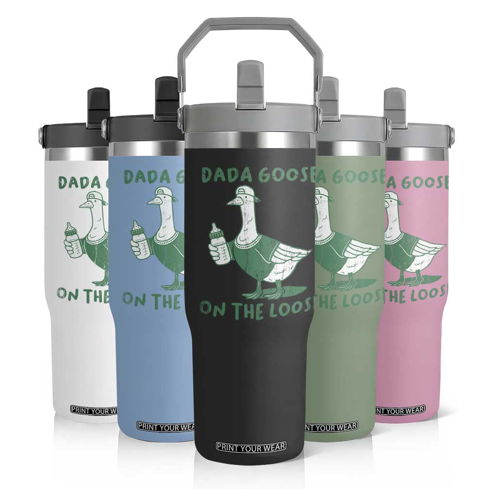 Silly Goose Dad Flip Straw Tumbler New Dad Pregnancy Announcement Fathers Day TS10 Print Your Wear