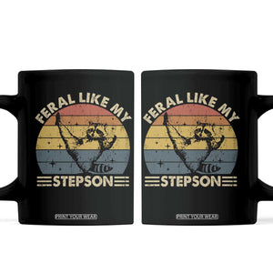 Bonus Dad Coffee Mug Retro Feral Raccoon Stepdad Gifts From Bonus Son Stepson TS10 Black Print Your Wear