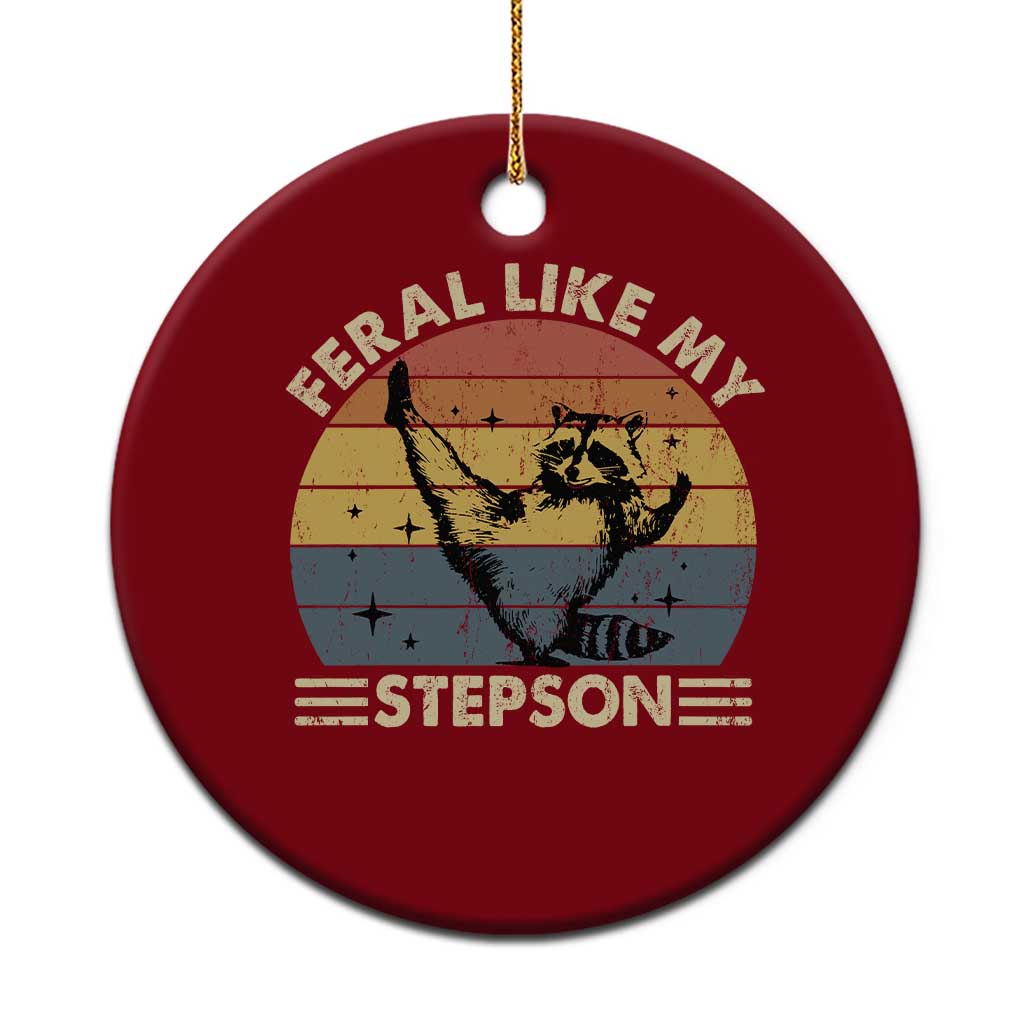 Bonus Dad Ceramic Ornament Retro Feral Raccoon Stepdad Gifts From Bonus Son Stepson TS10 1pc Red Print Your Wear