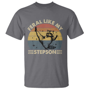 Bonus Dad T Shirt Retro Feral Raccoon Stepdad Gifts From Bonus Son Stepson TS10 Charcoal Print Your Wear