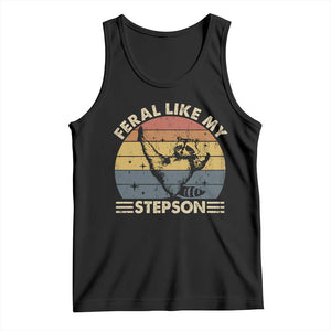 Bonus Dad Tank Top Retro Feral Raccoon Stepdad Gifts From Bonus Son Stepson TS10 Black Print Your Wear