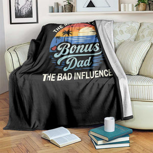 Bonus Dad Throw Blanket The Man Myth Bad Influence Step Dad Fathers Day Gift TS10 Print Your Wear