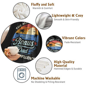 Bonus Dad Throw Blanket The Man Myth Bad Influence Step Dad Fathers Day Gift TS10 Print Your Wear