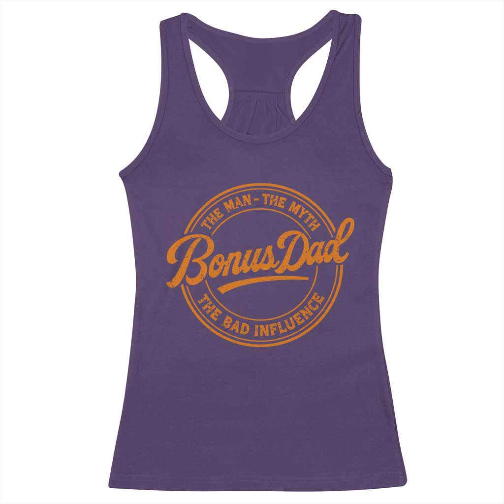 Bonus Dad Racerback Tank Top Vintage The Man Myth Bad Influence Funny Step Dad TS10 Purple Print Your Wear