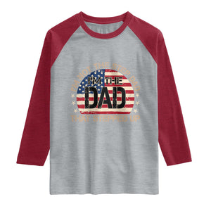 Bonus Dad Raglan Shirt Not The Step Dad Im The Dad That Stepped Up USA Flag TS10 Heather Gray Heather Red Print Your Wear