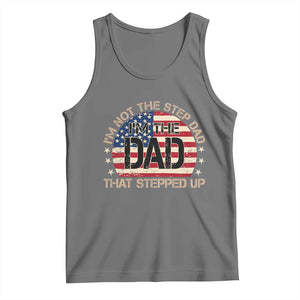 Bonus Dad Tank Top Not The Step Dad Im The Dad That Stepped Up USA Flag TS10 Black Heather Print Your Wear