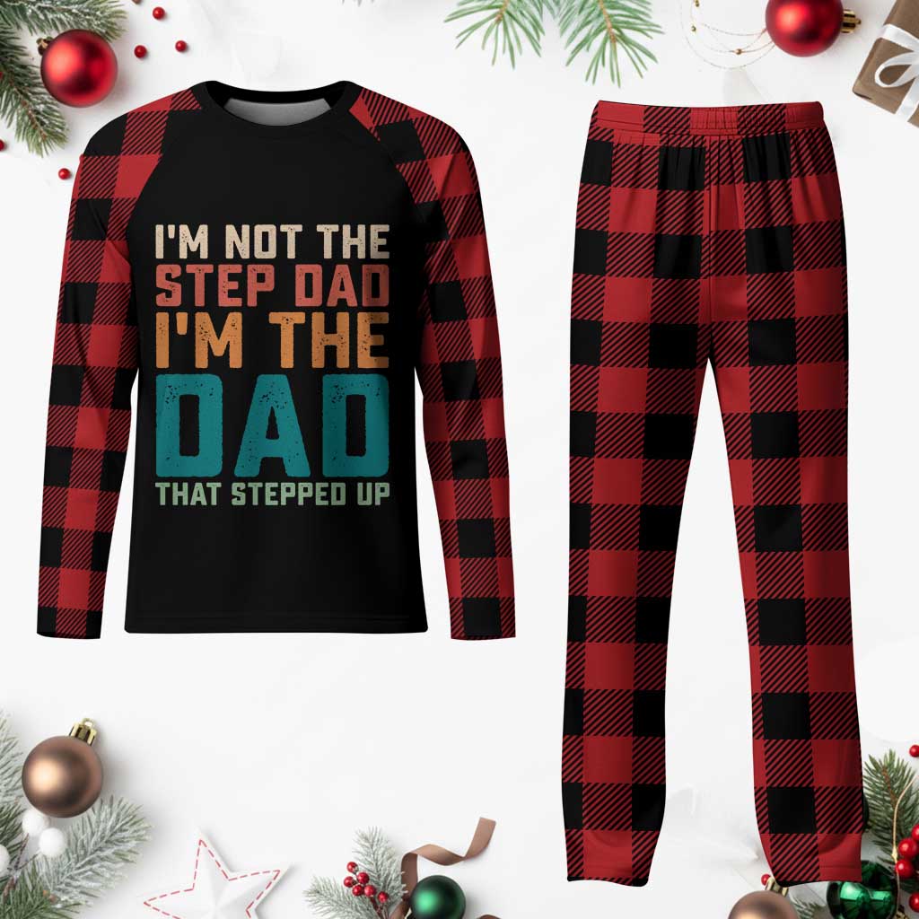 Funny Bonus Dad Plaid Pajama Set Retro Not The Step Dad Im The Dad That Stepped Up TS10 Buffalo Plaid Print Your Wear