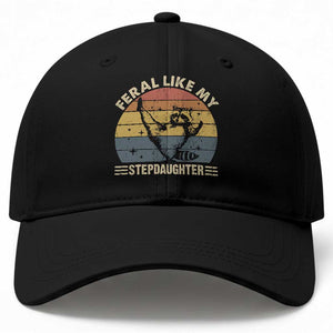 Bonus Dad Baseball Cap Retro Feral Raccoon Stepdad Gifts From Bonus Daughter Stepdaughter TS10 Print Your Wear