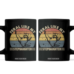 Bonus Dad Coffee Mug Retro Feral Raccoon Stepdad Gifts From Bonus Daughter Stepdaughter TS10 Black Print Your Wear