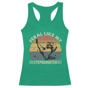 Bonus Dad Racerback Tank Top Retro Feral Raccoon Stepdad Gifts From Bonus Daughter Stepdaughter TS10 Irish Green Print Your Wear