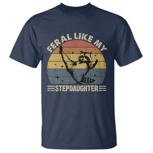 Bonus Dad T Shirt Retro Feral Raccoon Stepdad Gifts From Bonus Daughter Stepdaughter TS10 Navy Print Your Wear