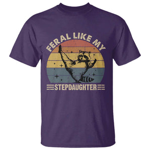 Bonus Dad T Shirt Retro Feral Raccoon Stepdad Gifts From Bonus Daughter Stepdaughter TS10 Purple Print Your Wear