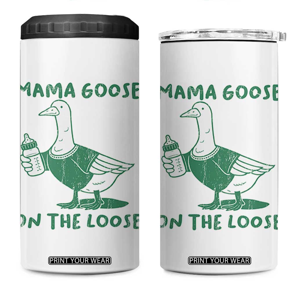 Silly Goose Mom 4 in 1 Can Cooler Tumbler New Mom Pregnancy Announcement Mothers Day TS10 One Size: 16 oz White Print Your Wear