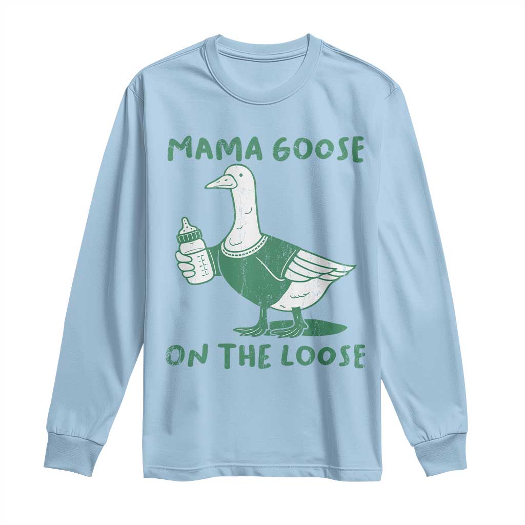 Silly Goose Mom Long Sleeve Shirt New Mom Pregnancy Announcement Mothers Day TS10 Light Blue Print Your Wear