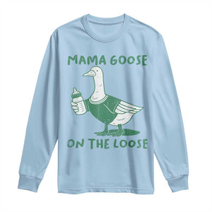 Silly Goose Mom Long Sleeve Shirt New Mom Pregnancy Announcement Mothers Day TS10 Light Blue Print Your Wear