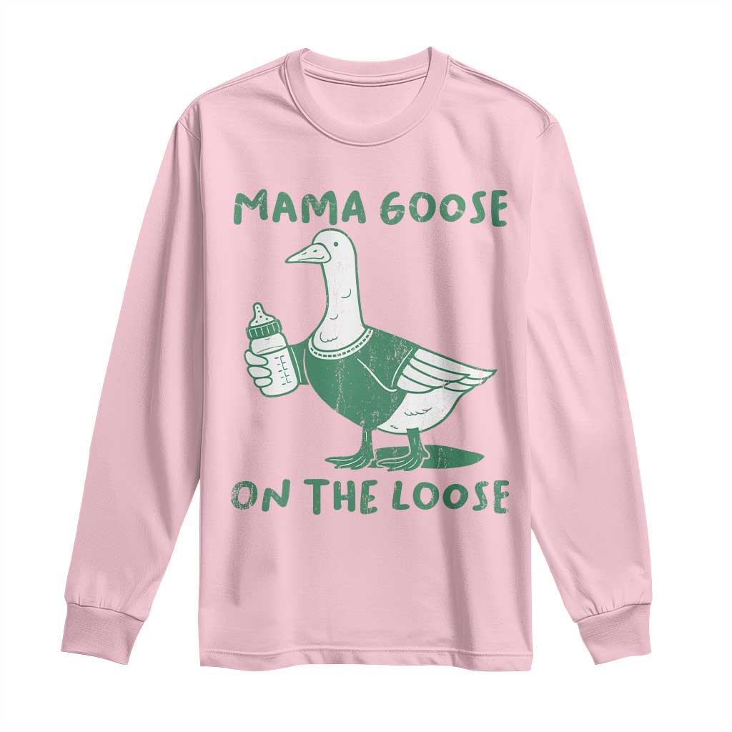 Silly Goose Mom Long Sleeve Shirt New Mom Pregnancy Announcement Mothers Day TS10 Light Pink Print Your Wear