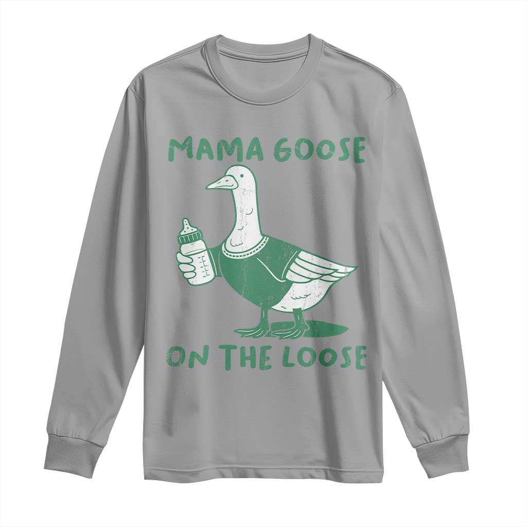 Silly Goose Mom Long Sleeve Shirt New Mom Pregnancy Announcement Mothers Day TS10 Sport Gray Print Your Wear