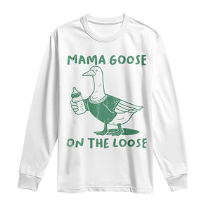 Silly Goose Mom Long Sleeve Shirt New Mom Pregnancy Announcement Mothers Day TS10 White Print Your Wear