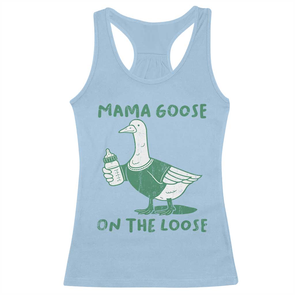 Silly Goose Mom Racerback Tank Top New Mom Pregnancy Announcement Mothers Day TS10 Light Blue Print Your Wear