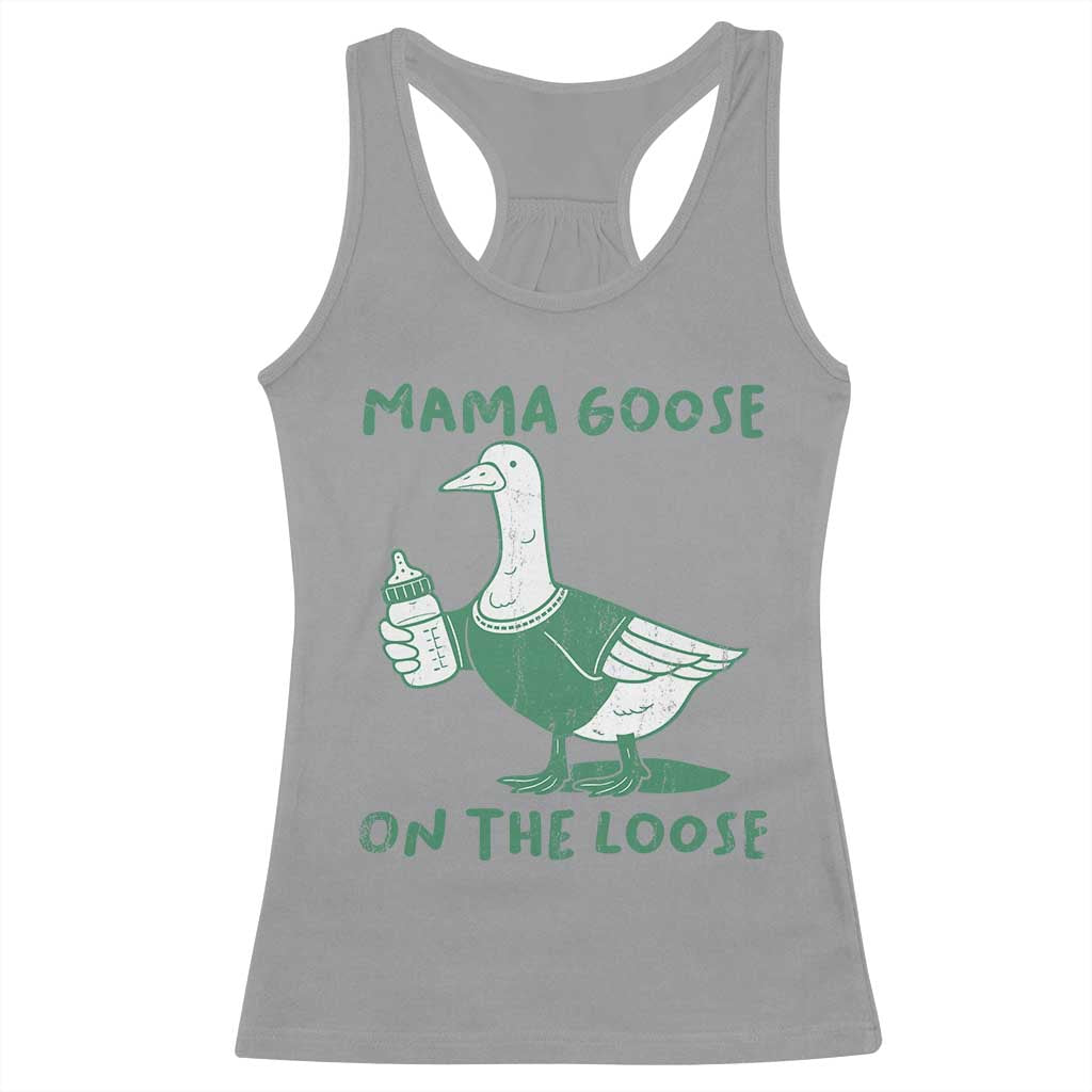 Silly Goose Mom Racerback Tank Top New Mom Pregnancy Announcement Mothers Day TS10 Sport Gray Print Your Wear