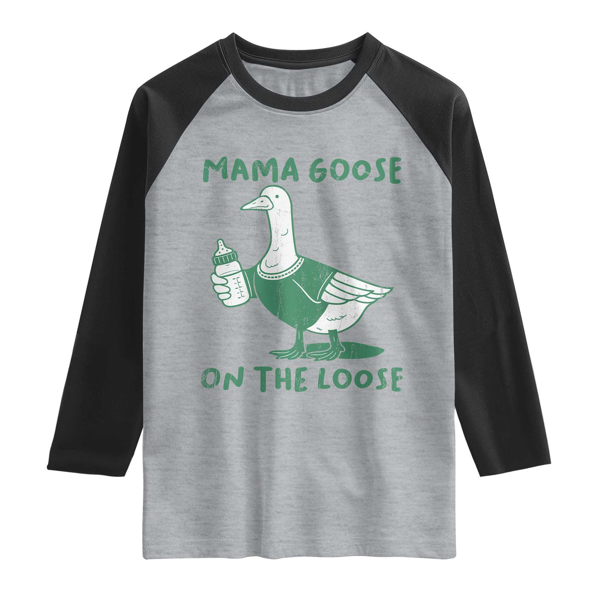 Silly Goose Mom Raglan Shirt New Mom Pregnancy Announcement Mothers Day TS10 Heather Gray Black Print Your Wear