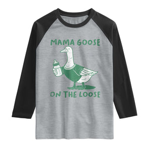 Silly Goose Mom Raglan Shirt New Mom Pregnancy Announcement Mothers Day TS10 Heather Gray Black Print Your Wear