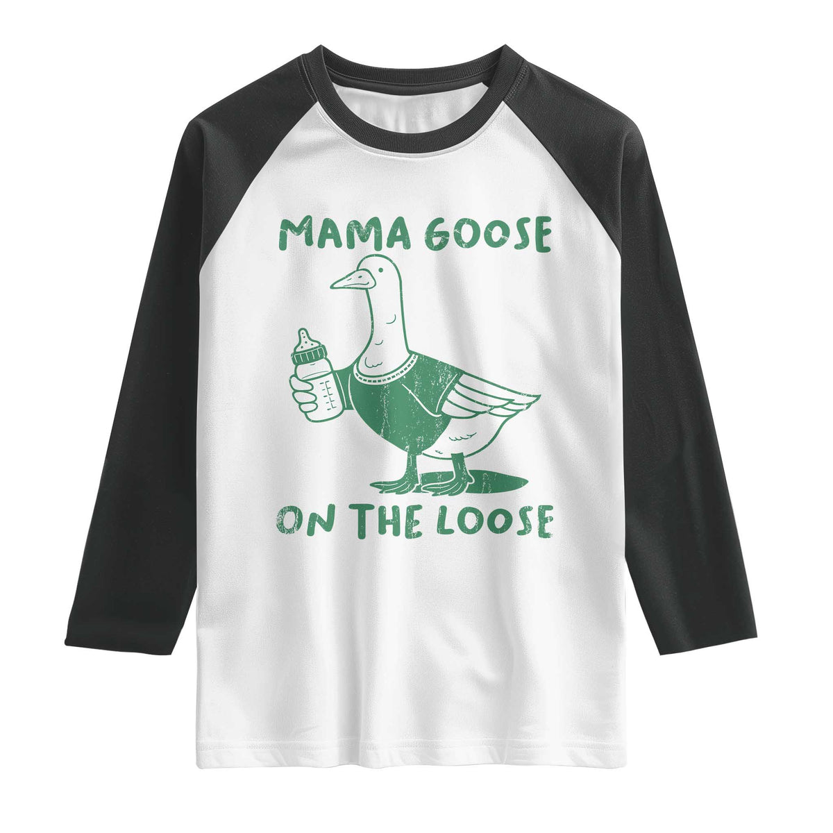 Silly Goose Mom Raglan Shirt New Mom Pregnancy Announcement Mothers Day TS10 White Black Print Your Wear