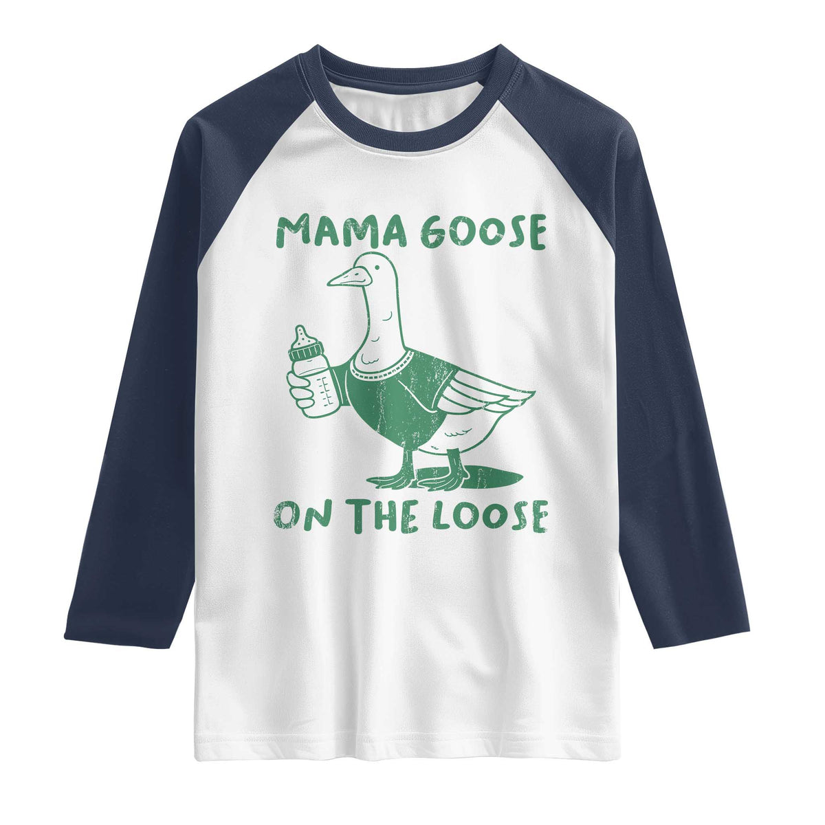 Silly Goose Mom Raglan Shirt New Mom Pregnancy Announcement Mothers Day TS10 White Navy Print Your Wear