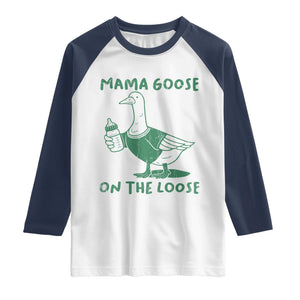 Silly Goose Mom Raglan Shirt New Mom Pregnancy Announcement Mothers Day TS10 White Navy Print Your Wear