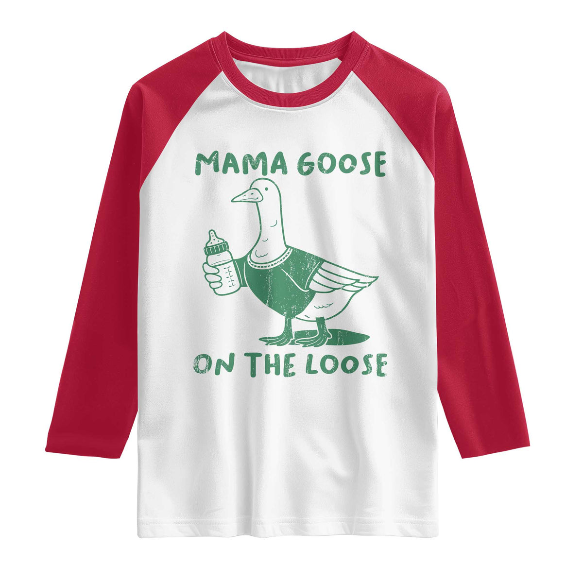 Silly Goose Mom Raglan Shirt New Mom Pregnancy Announcement Mothers Day TS10 White Red Print Your Wear
