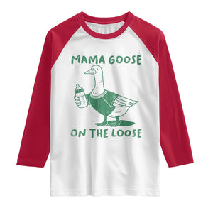 Silly Goose Mom Raglan Shirt New Mom Pregnancy Announcement Mothers Day TS10 White Red Print Your Wear