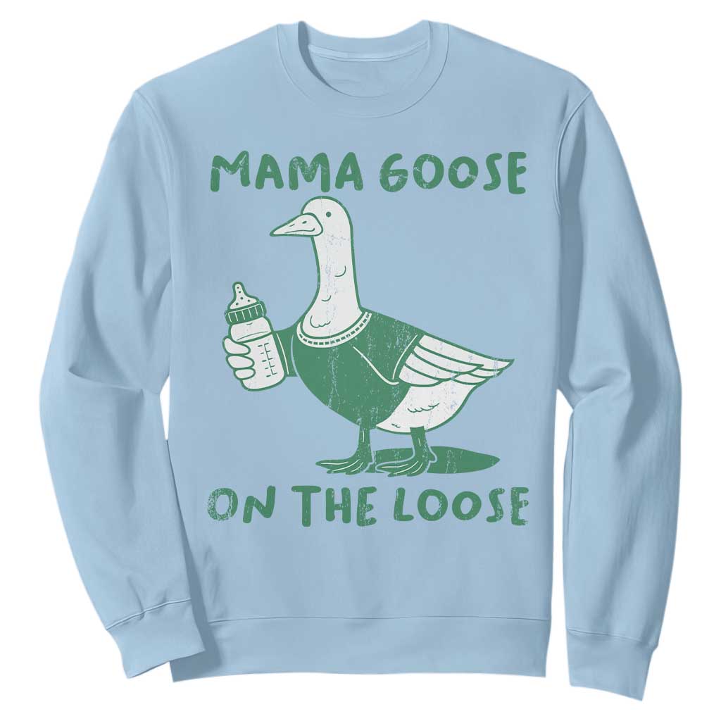 Silly Goose Mom Sweatshirt New Mom Pregnancy Announcement Mothers Day TS10 Light Blue Print Your Wear