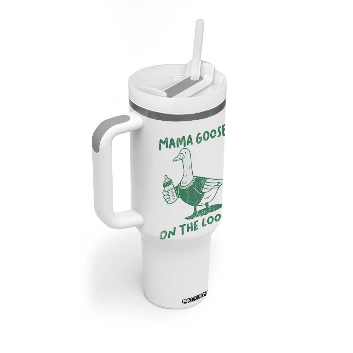 Silly Goose Mom Tumbler With Handle New Mom Pregnancy Announcement Mothers Day TS10 Print Your Wear