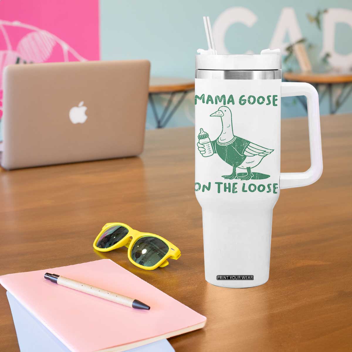 Silly Goose Mom Tumbler With Handle New Mom Pregnancy Announcement Mothers Day TS10 Print Your Wear