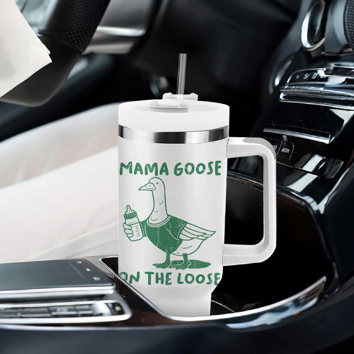 Silly Goose Mom Tumbler With Handle New Mom Pregnancy Announcement Mothers Day TS10 Print Your Wear