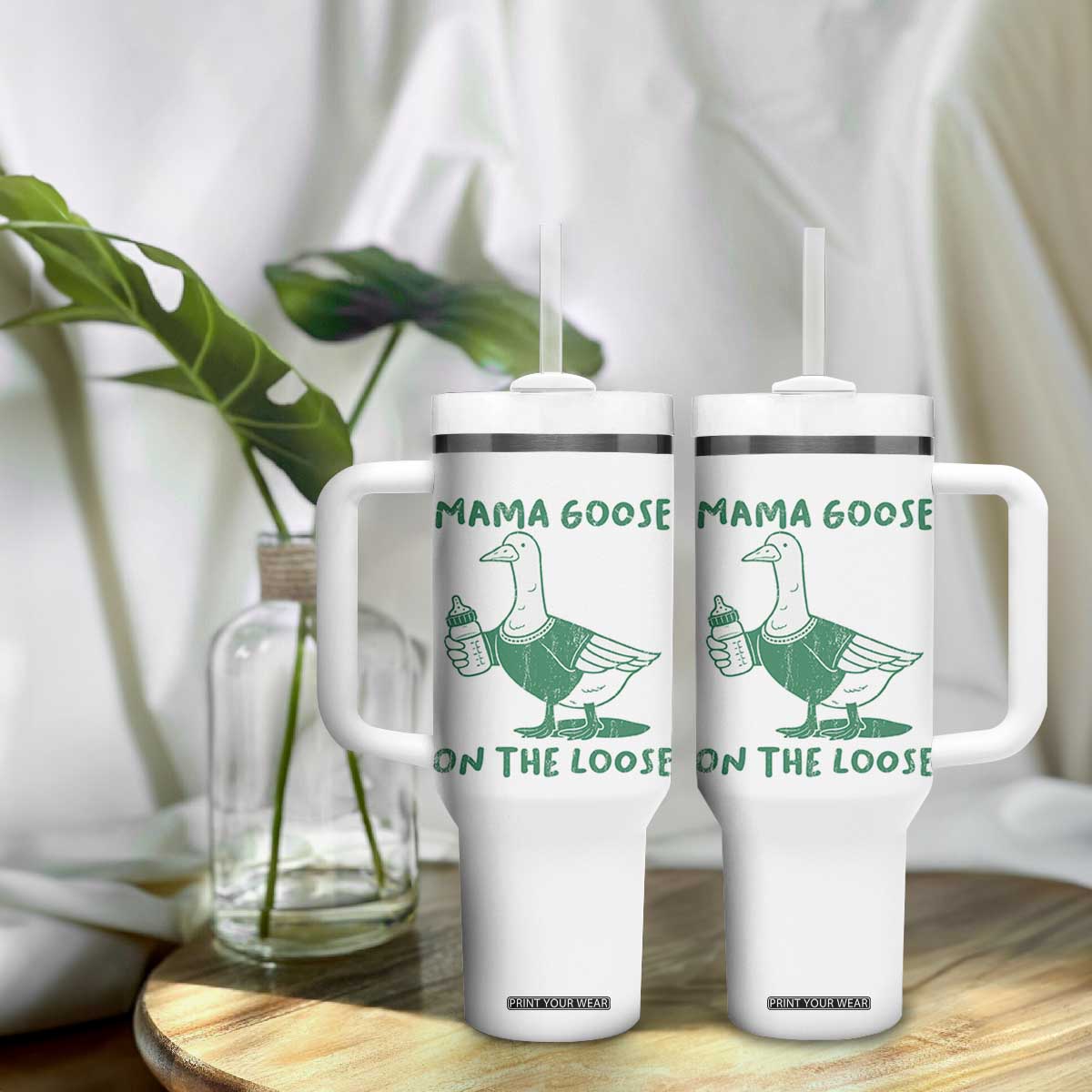 Silly Goose Mom Tumbler With Handle New Mom Pregnancy Announcement Mothers Day TS10 Print Your Wear