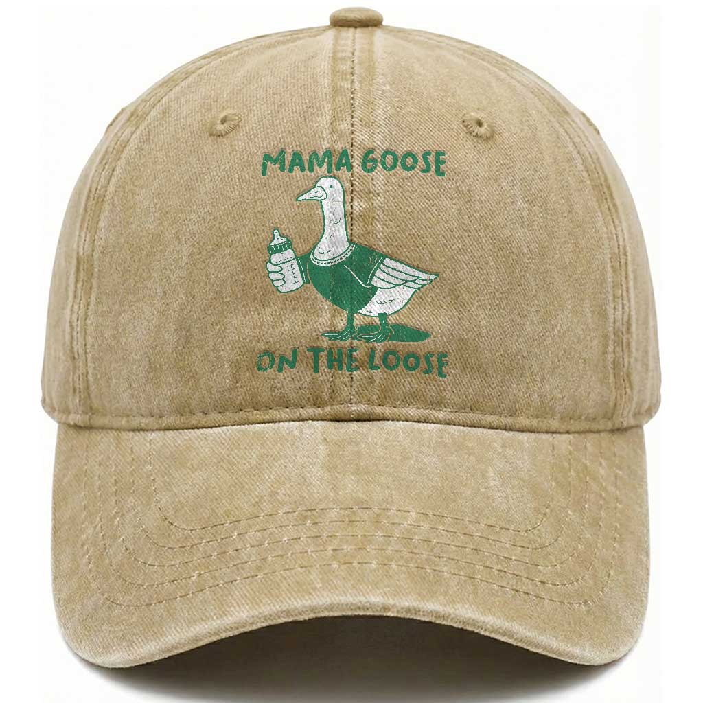 Silly Goose Mom Washed Cotton Baseball Cap New Mom Pregnancy Announcement Mothers Day TS10 Print Your Wear