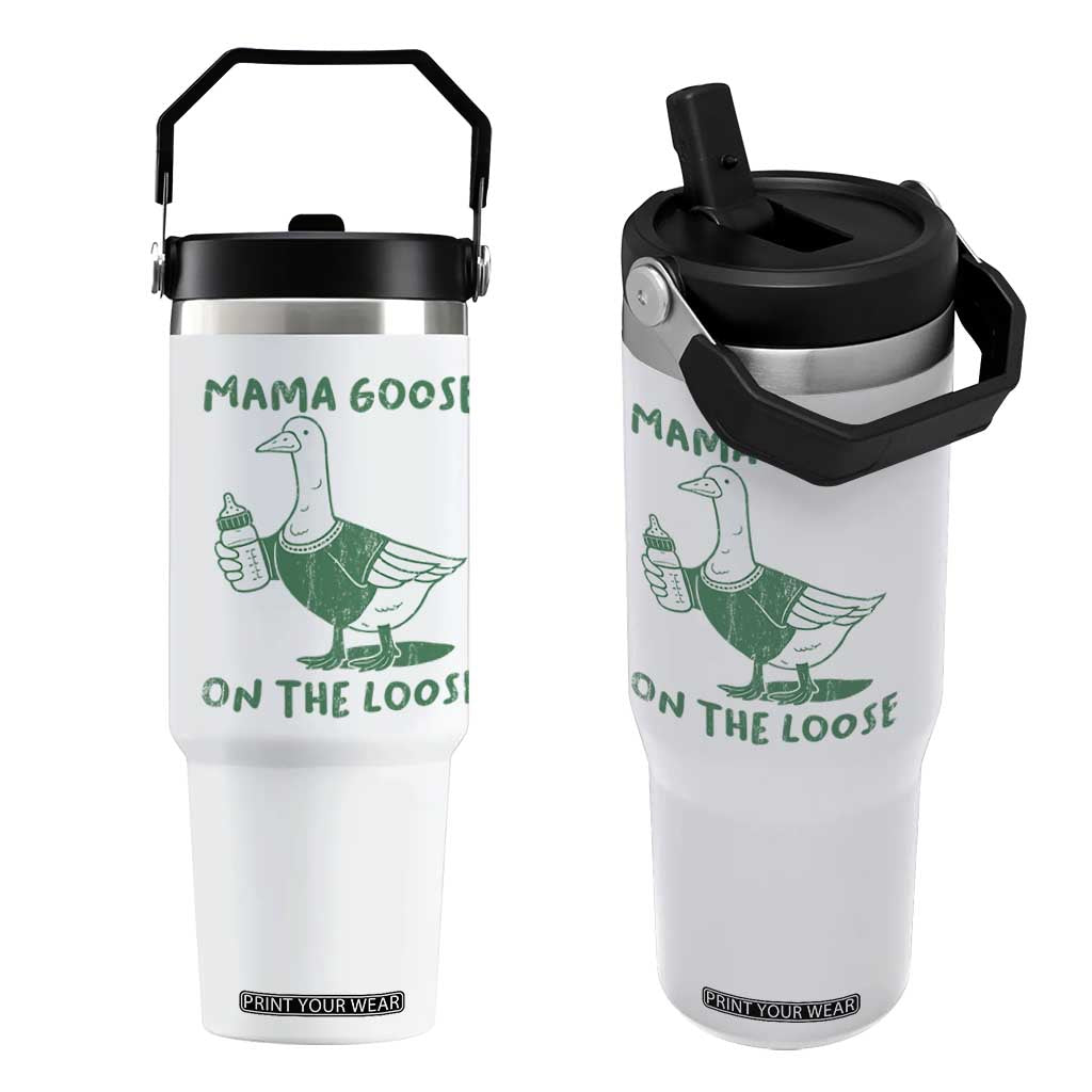 Silly Goose Mom Flip Straw Tumbler New Mom Pregnancy Announcement Mothers Day TS10 One Size: 30 oz White Print Your Wear